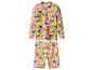 Kinder-Badeanzug-Set mit tropischem Blumenmuster, Langarmshirt und Shorts.