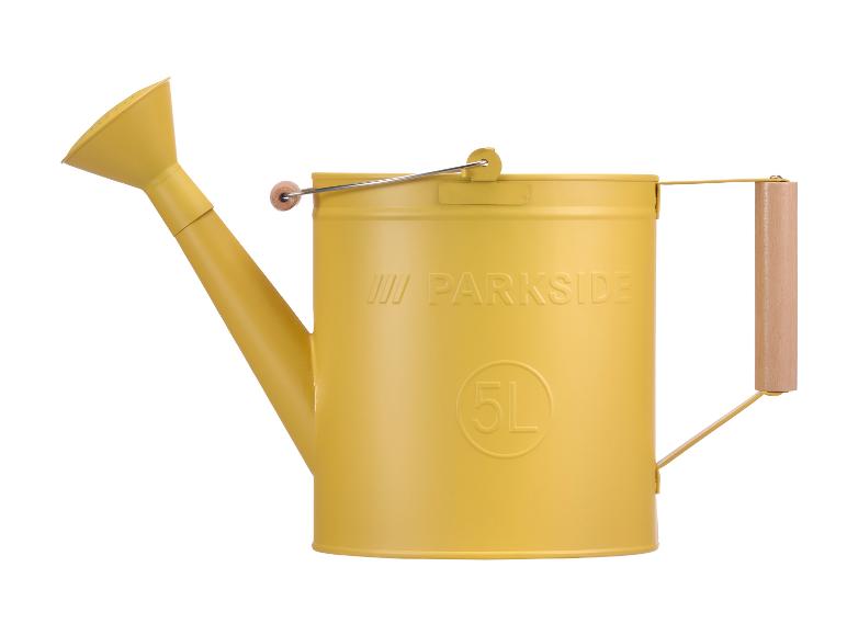 Gelbe Parkside Gießkanne, 5L Metall.