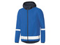 Blaue Windjacke mit reflektierenden Streifen