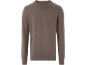 Brauner Herrenpullover mit Rundhalsausschnitt.