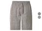 Graue Leinen-Shorts mit verstellbarem Kordelzug in der Taille.