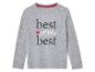 Ein graues T-Shirt mit langen Ärmeln mit dem Aufdruck 'best of the best'.