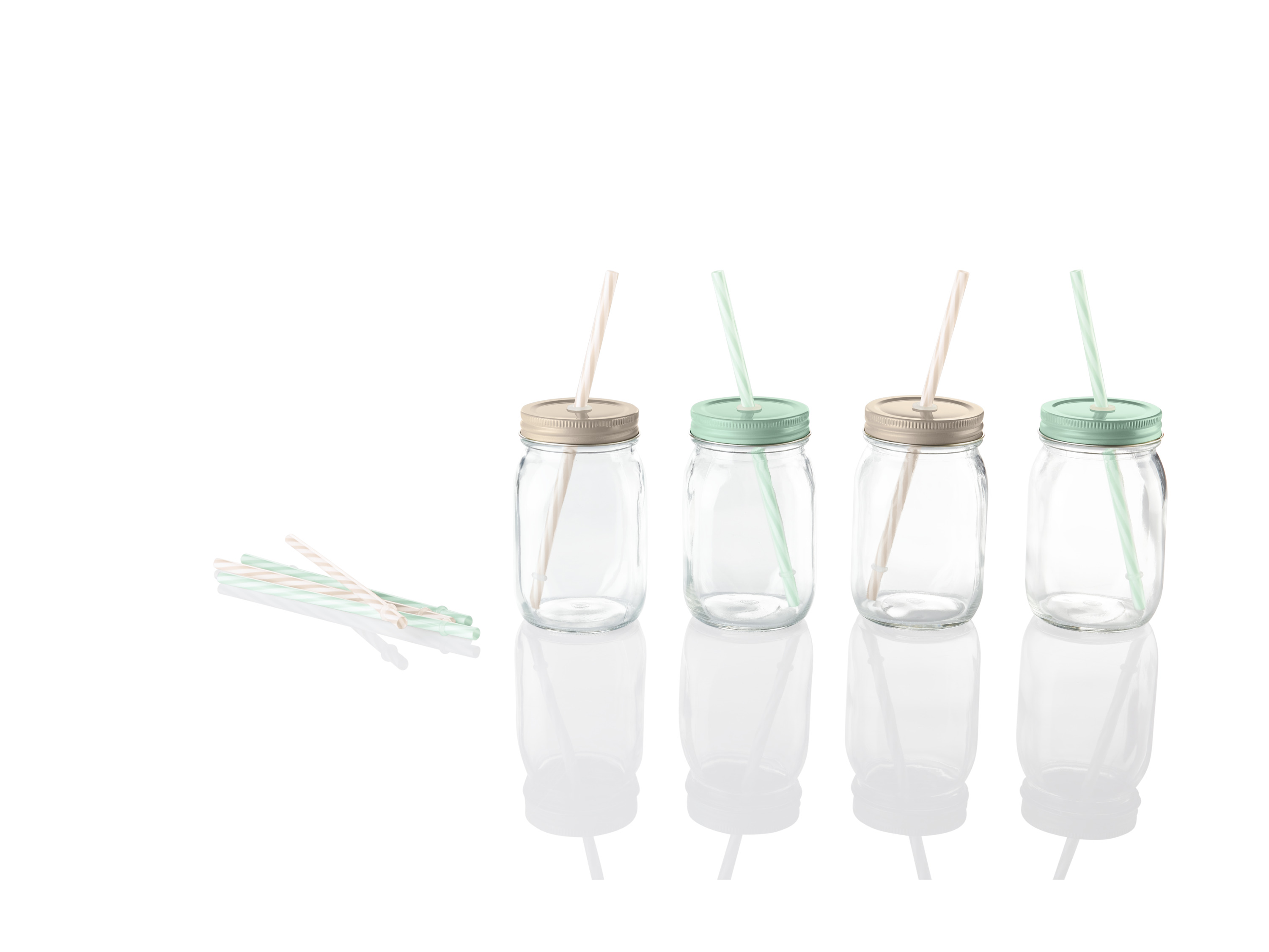 Thumbnail - ERNESTO® Gläser mit Trinkhalm 4er-Sets (Trinkgläser)