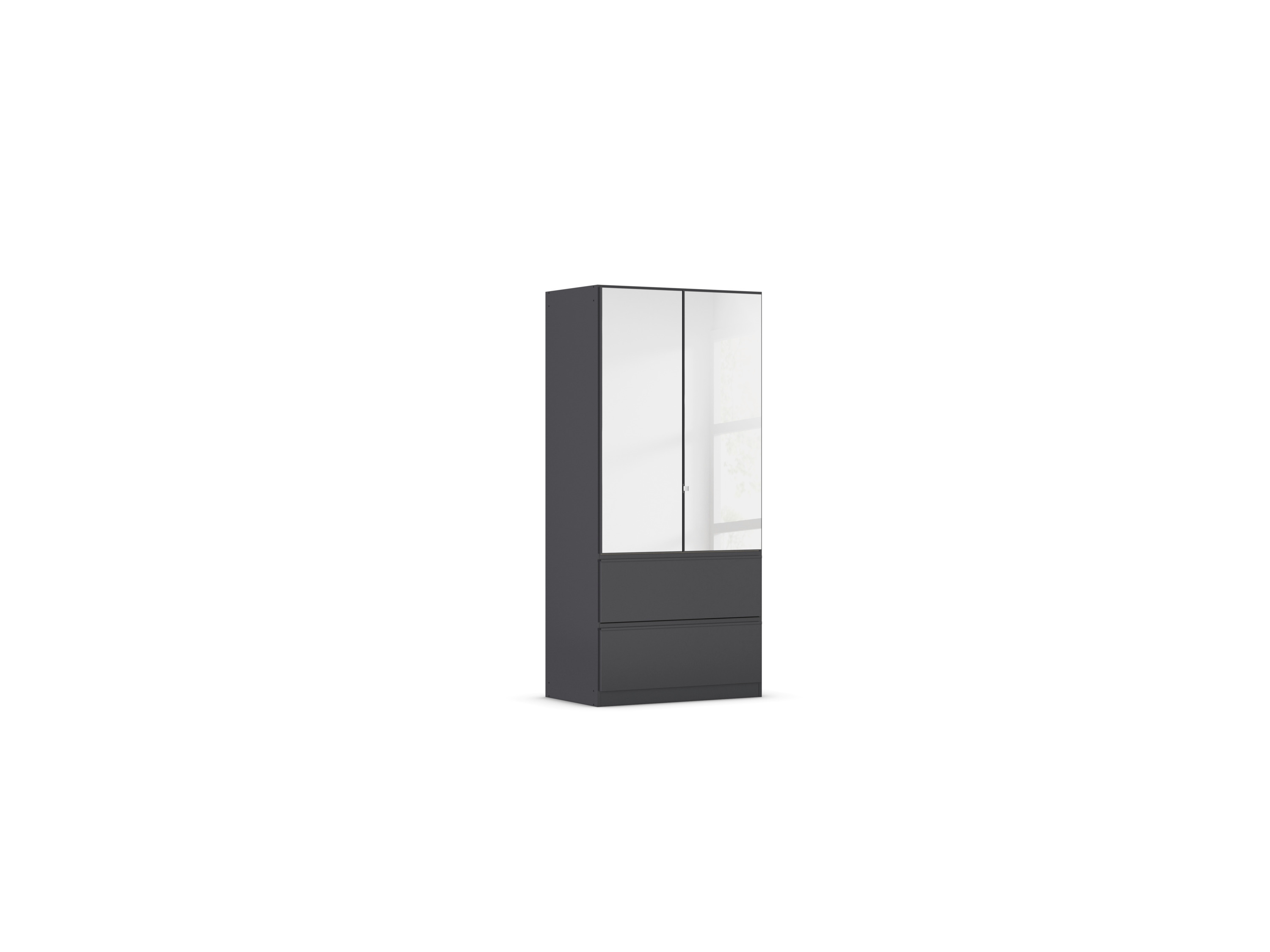 RAUCH BLUE Costa Drehtürenschrank mit Spiegel (grau metallic, 91 x 197 cm)