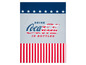 Eine Coca-Cola-Flagge mit amerikanischen Sternen und Streifen.