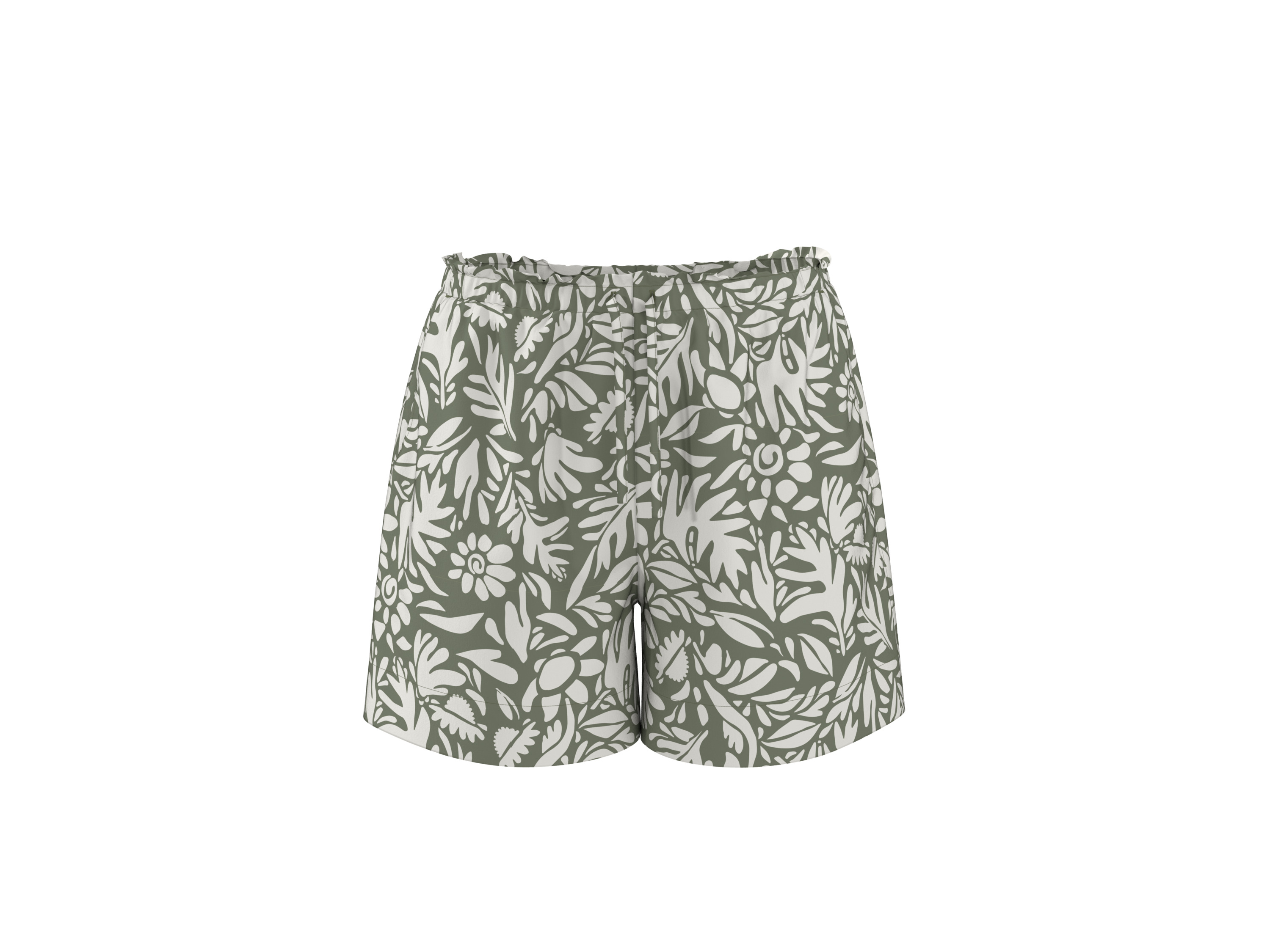 ESMARA® Damen Shorts mit Leinen (Gemustert, L (44/46))