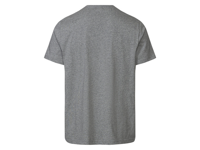 Ein graues T-Shirt mit kurzen Ärmeln.