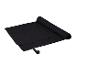 Zusammengerollte schwarze Sport-Handtuch, ideal für Yoga oder Fitnessstudio.