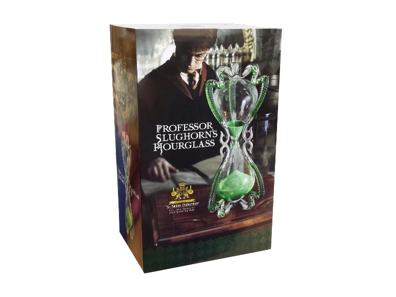 Dekorative Box mit der Replik von Professor Slughorns Sanduhr von The Noble Collection.