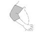 Arm mit grauer Ellenbogenbandage