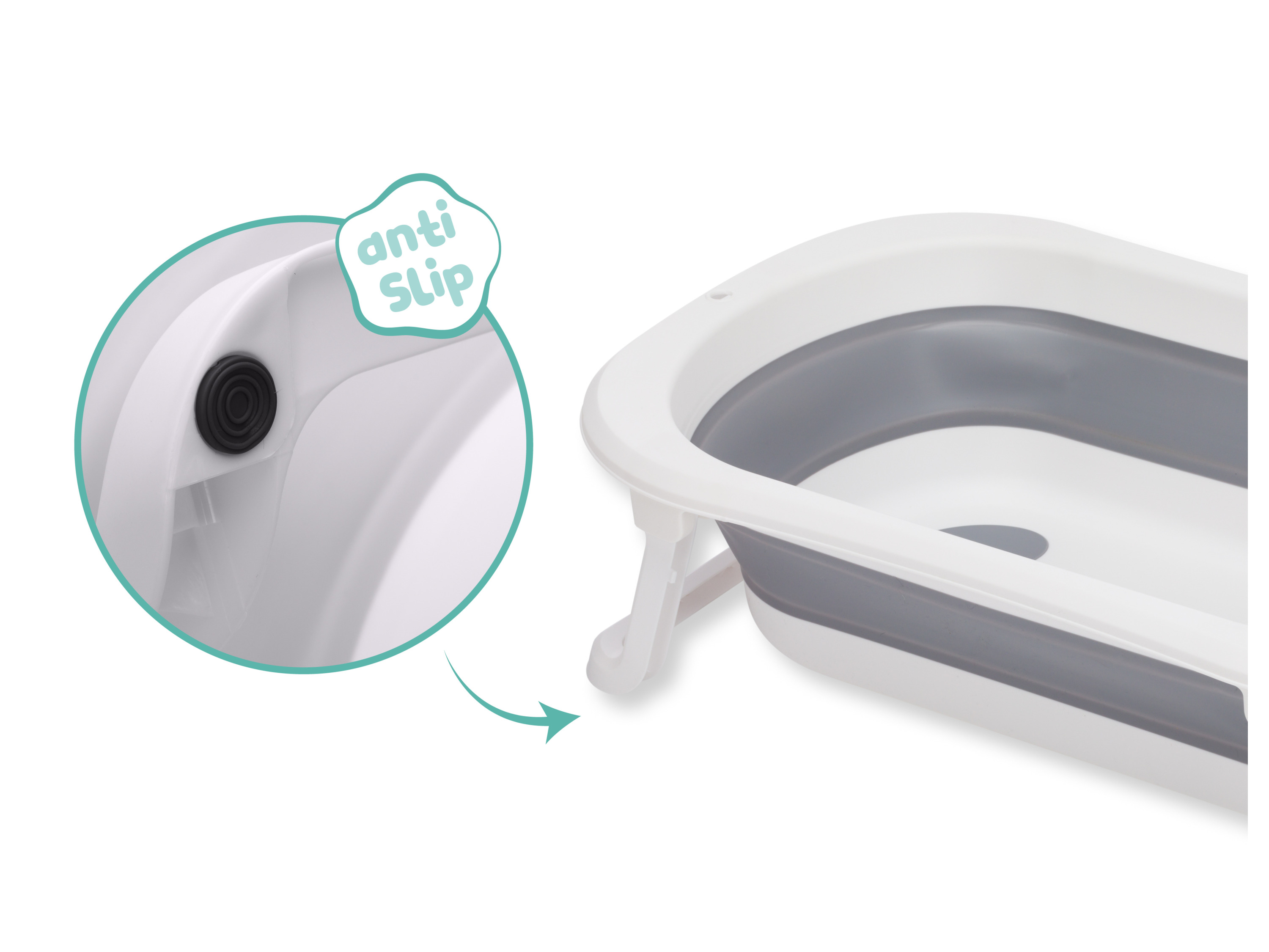 FILLIKID Faltbadewanne »Orca« (Grau-Weiß) – Bild 3 von 4