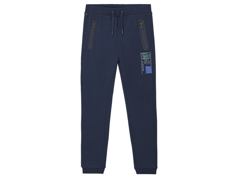 Dunkelblaue Jogginghose mit TQS by s.Oliver Logo.