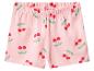 Rosa Shorts mit Gummibund und Kirschmuster.