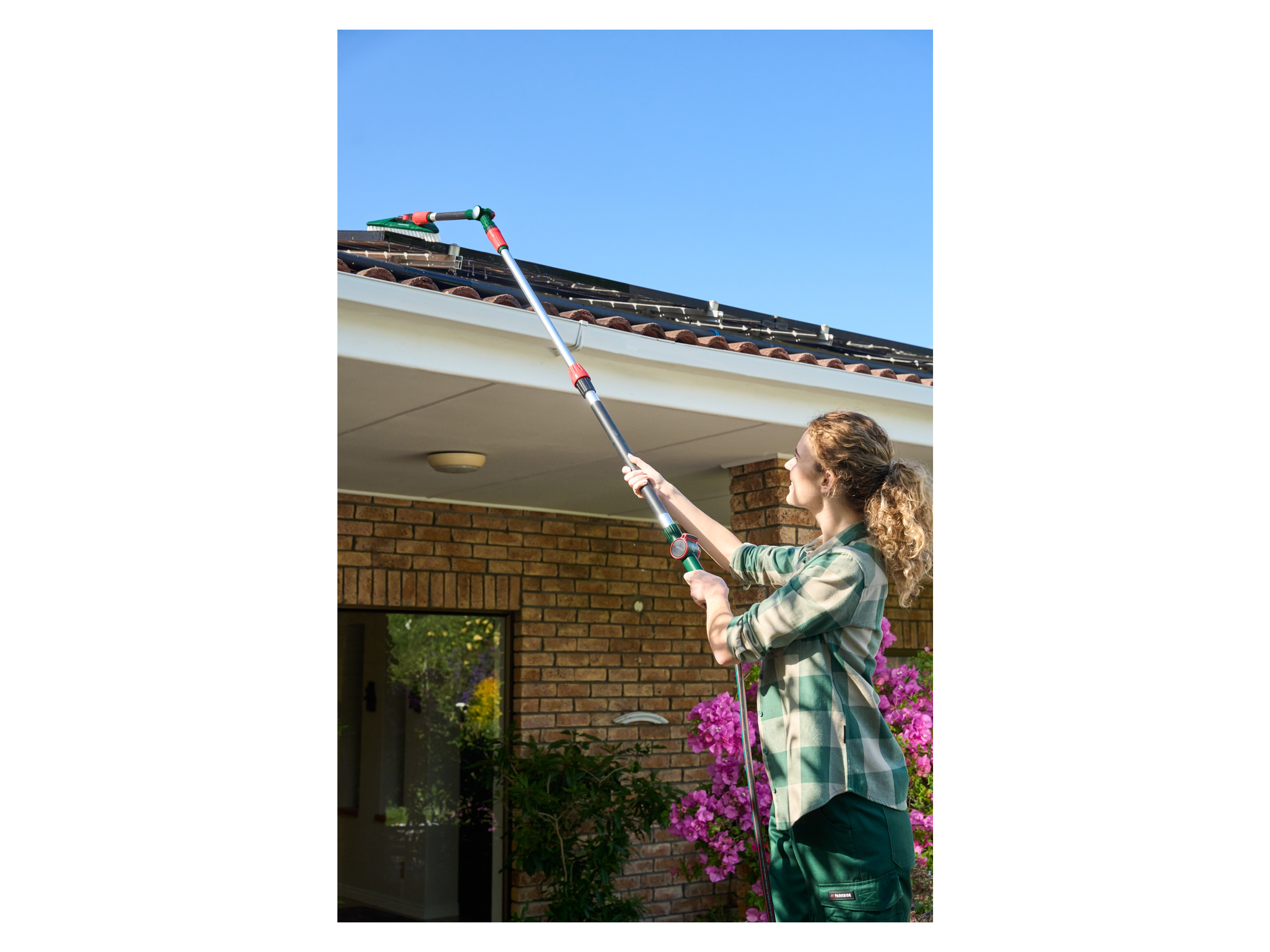 Thumbnail - PARKSIDE® Damen Flanell Bluse (grün/beige, 42)