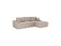 Beiges modulares Ecksofa mit Kissen, Cord-Textur.