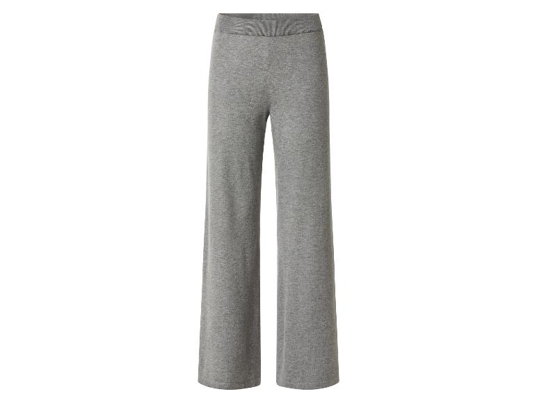 Graue Damen-Strickhose mit weitem Bein