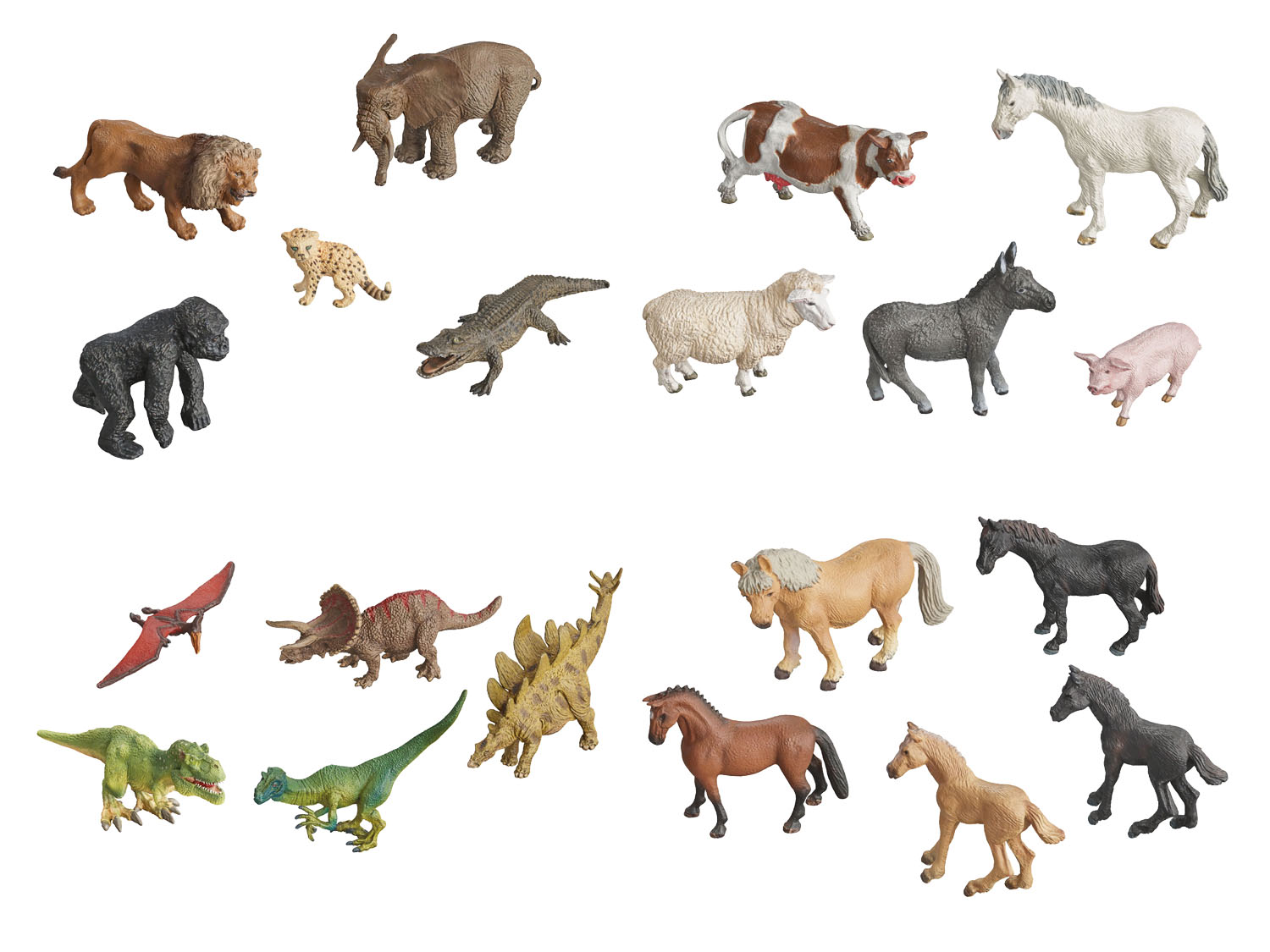 Playtive Spielfiguren Wilde Tiere / Bauernhoftiere / Dinosaurier / Pferde