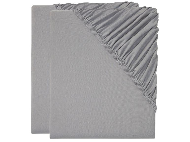 Zwei graue Jersey-Spannbettlaken