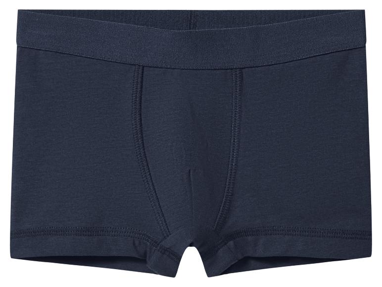 Dunkelblaue Herren-Boxershorts mit elastischem Bund.