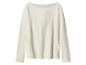 Cremefarbenes Langarmshirt mit U-Boot-Ausschnitt