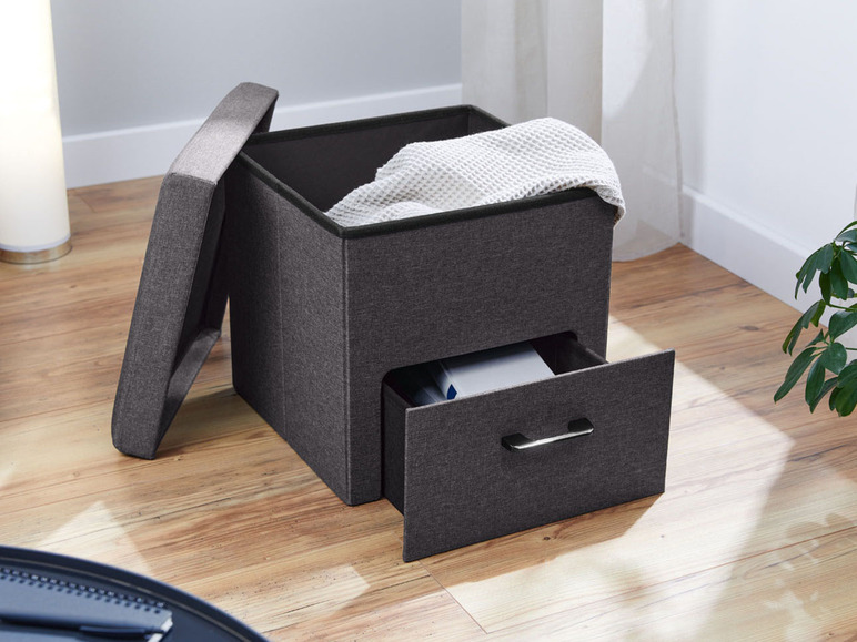 Gehe zu Vollbildansicht: LIVARNO home Sitzhocker, mit Innenfach und Schublade, faltbar - Bild 2