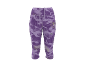 Sportliche Capri-Leggings für Damen mit lila Camouflage-Muster und Kordelzug in der Taille.