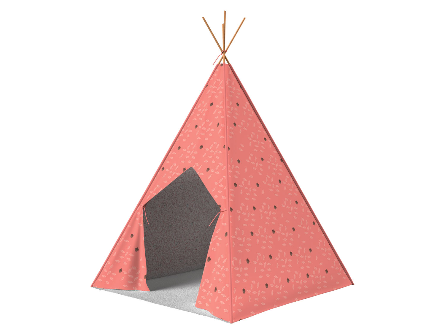 PLAYTIVE Holz Tipi Spielzelt Waldtiere (Rot) – Bild 2 von 4
