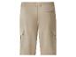 Khakifarbene Cargo-Shorts mit Seiten- und Gesäßtaschen.