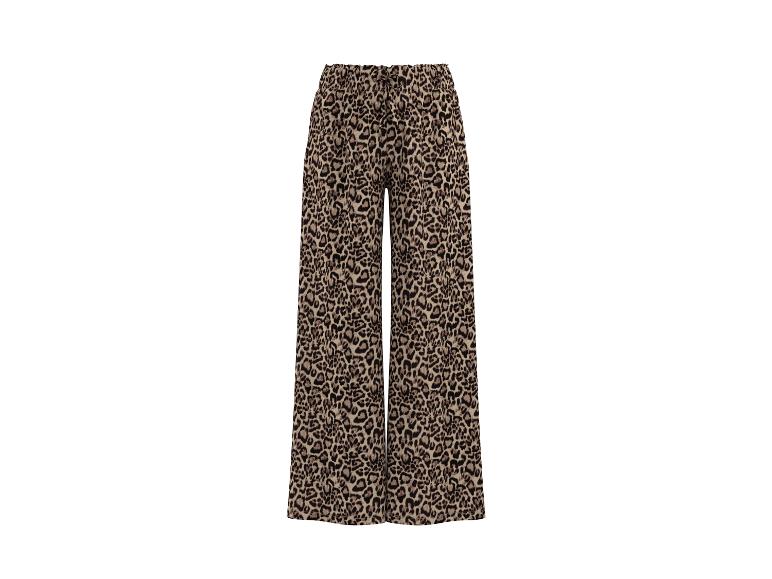 Weite Hose mit Leopardenmuster und Kordelzug in der Taille.