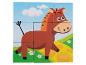Holzpuzzle mit einem Pferd im kindlichen Stil.