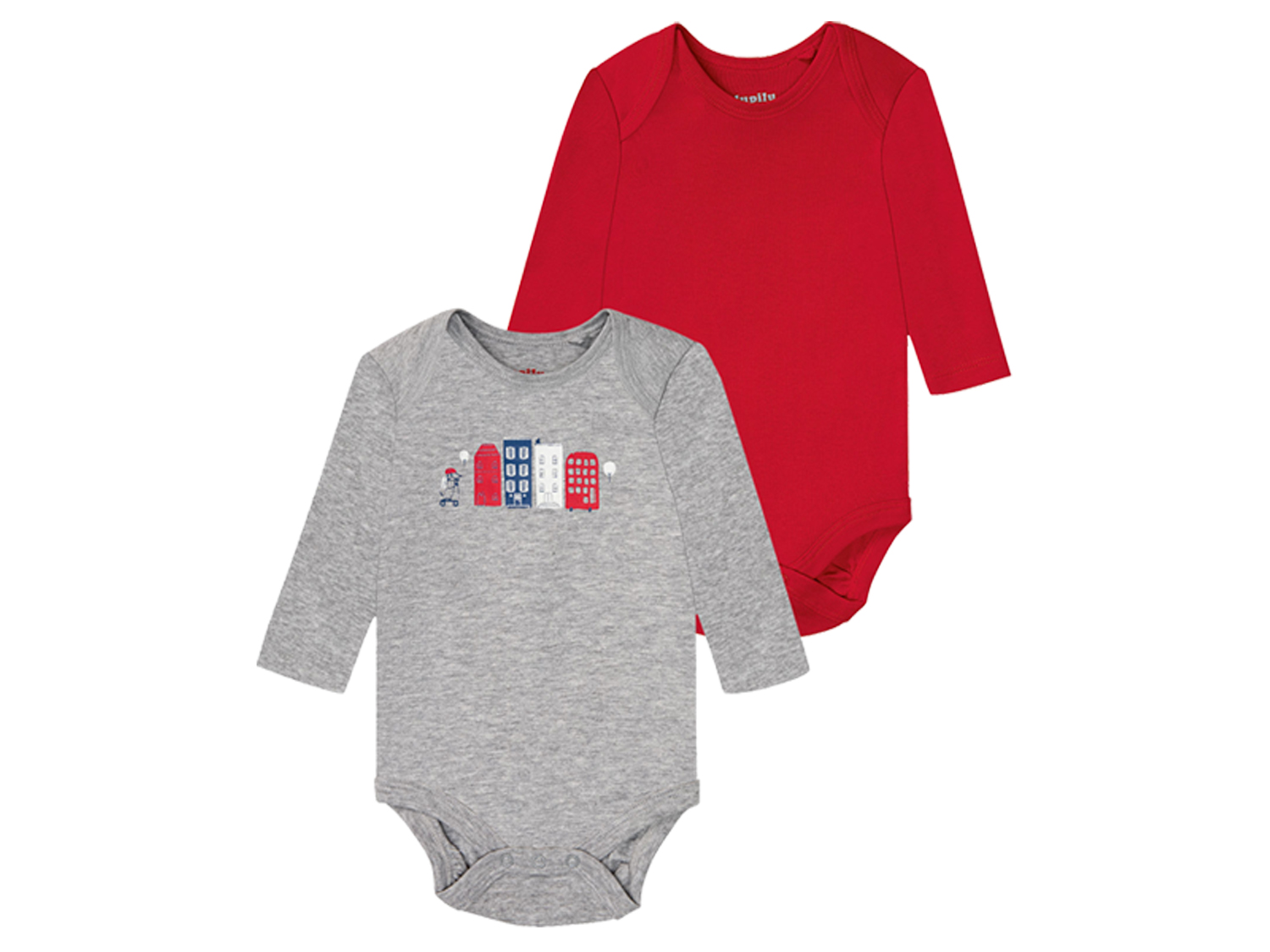 lupilu® Baby Bodies (rot/grau, 62/68) | 04055334505437
