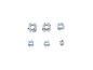 Set aus Einschlagmuttern aus Metall in verschiedenen Größen auf schwarzem Hintergrund.