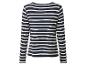 Dunkelblau-weiß gestreiftes Langarmshirt, Rückansicht