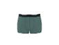 Dunkelgrüne Boxershorts mit schwarzem Gummibund und einem dünnen weißen Streifen.