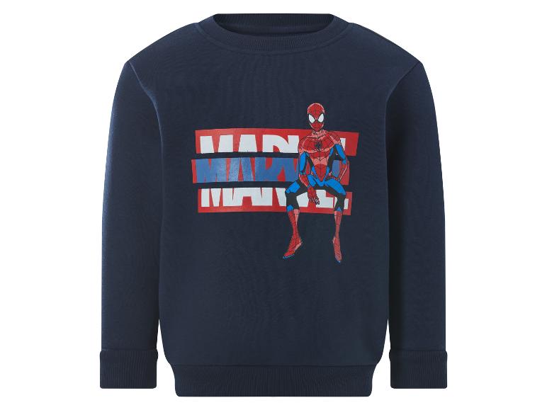 Dunkelblaues Kinder-Sweatshirt mit Spider-Man-Aufdruck und Marvel-Schriftzug.