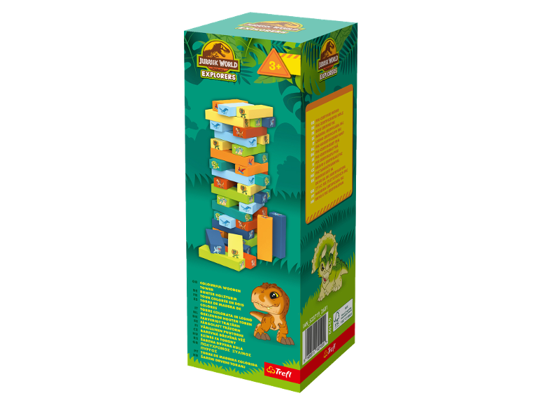 Dinosaurier-Turmspiel aus FSC-zertifiziertem Holz für Kinder ab 3 Jahren.