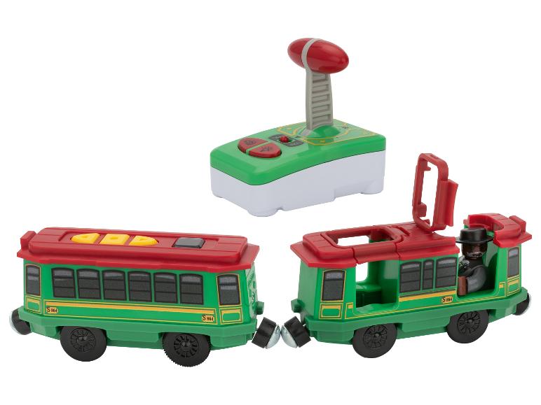 Grüner und roter Spielzeugzug mit Fernbedienung