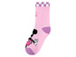Eine rosa Socke mit Mickey Mouse-Motiv.