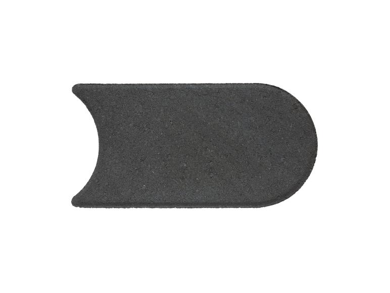 Dunkelgrauer rechteckiger Schleifschwamm mit abgerundeten Kanten