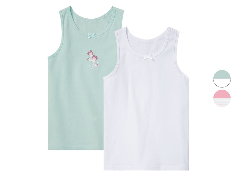 Gehe zu Vollbildansicht: lupilu Kleinkinder Mädchen Unterhemden, 2 Stück, mit Rundhalsausschnitt - Bild 1