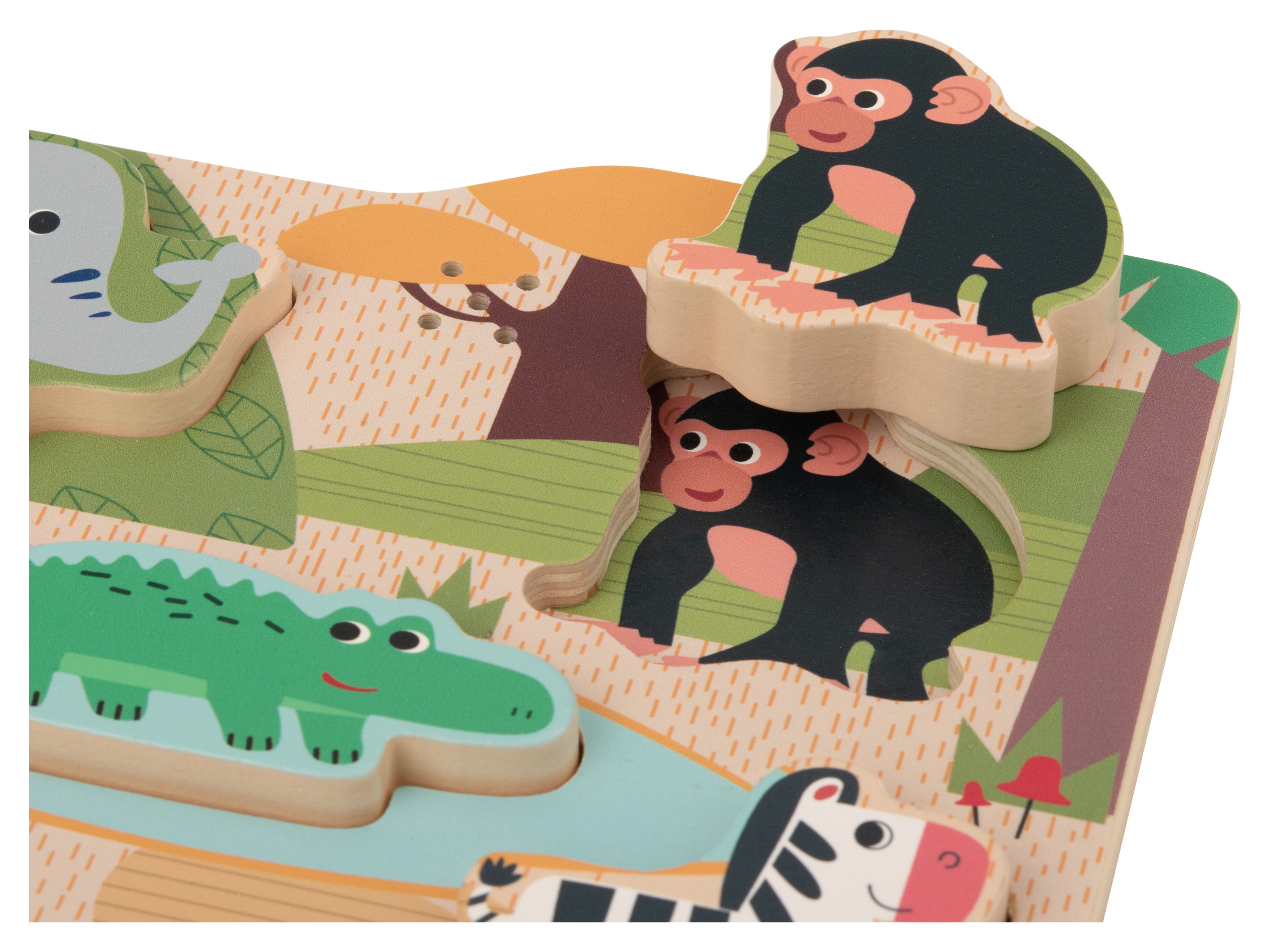 Thumbnail - lupilu® Holzpuzzle, 6-teilig (Safari)