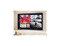 SAMSUNG GQ65QEF1AUXZG Smart-TV mit Art Store Benutzeroberfläche an der Wand.