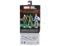 Rückseite einer Spielzeugverpackung mit drei Superhelden-Actionfiguren und Text.