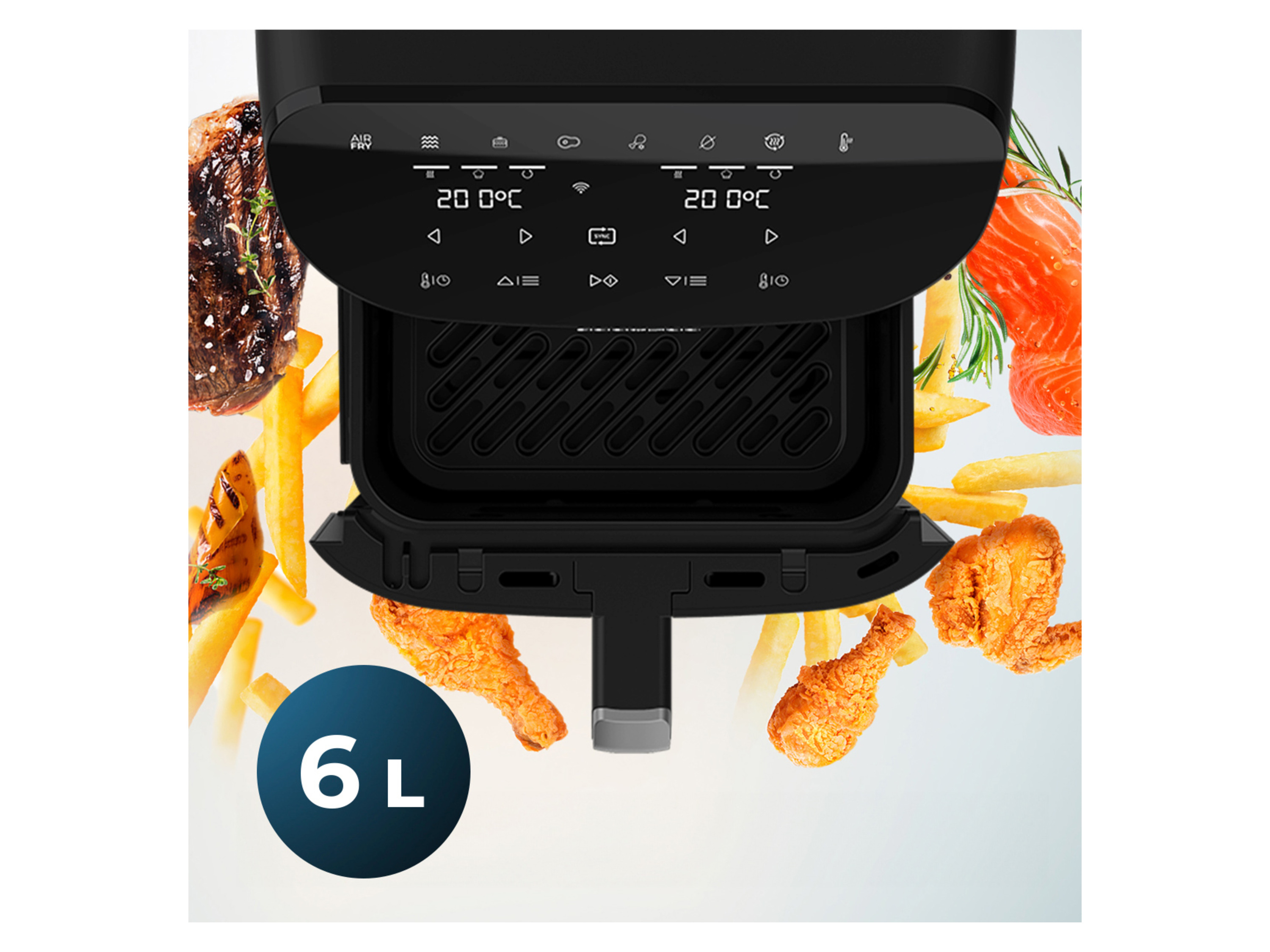 Thumbnail - Cecotec Heißluftfritteuse »FoodCourt 11000 Connected C«, 11 l