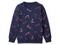 Dunkelblaues Sweatshirt mit roten Zuckerstangen-Muster