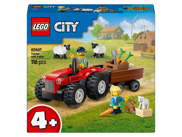 LEGO City 60461 Traktor mit Anhänger, mit Bauern und Tieren auf einem Bauernhof.