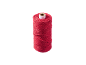 Eine Spule roter Schnur mit einem weißen Pappkern.