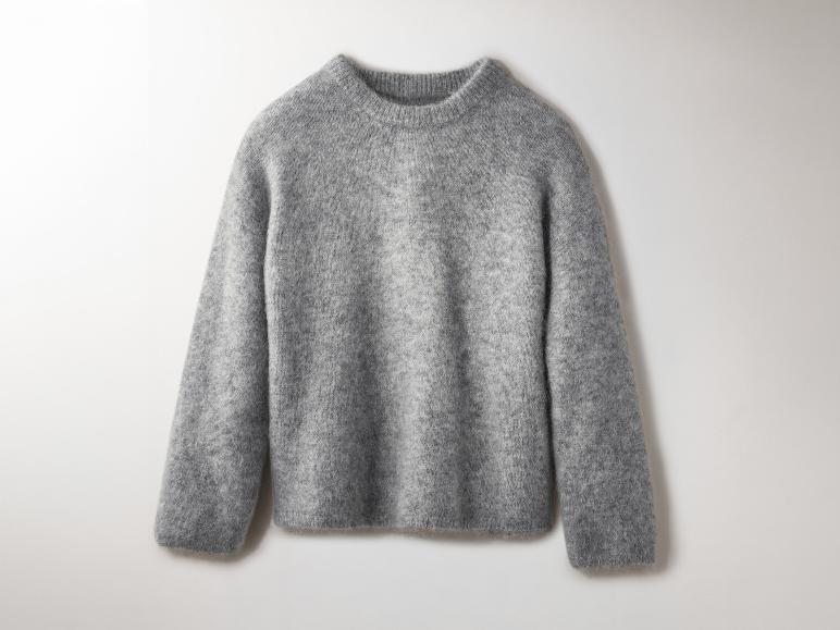 ESMARA® Damen Mohair-Mix-Premium-Pullover in Grau
