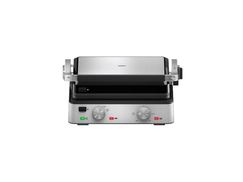 Braun Grill mit Edelstahl-Finish und Bedienelementen