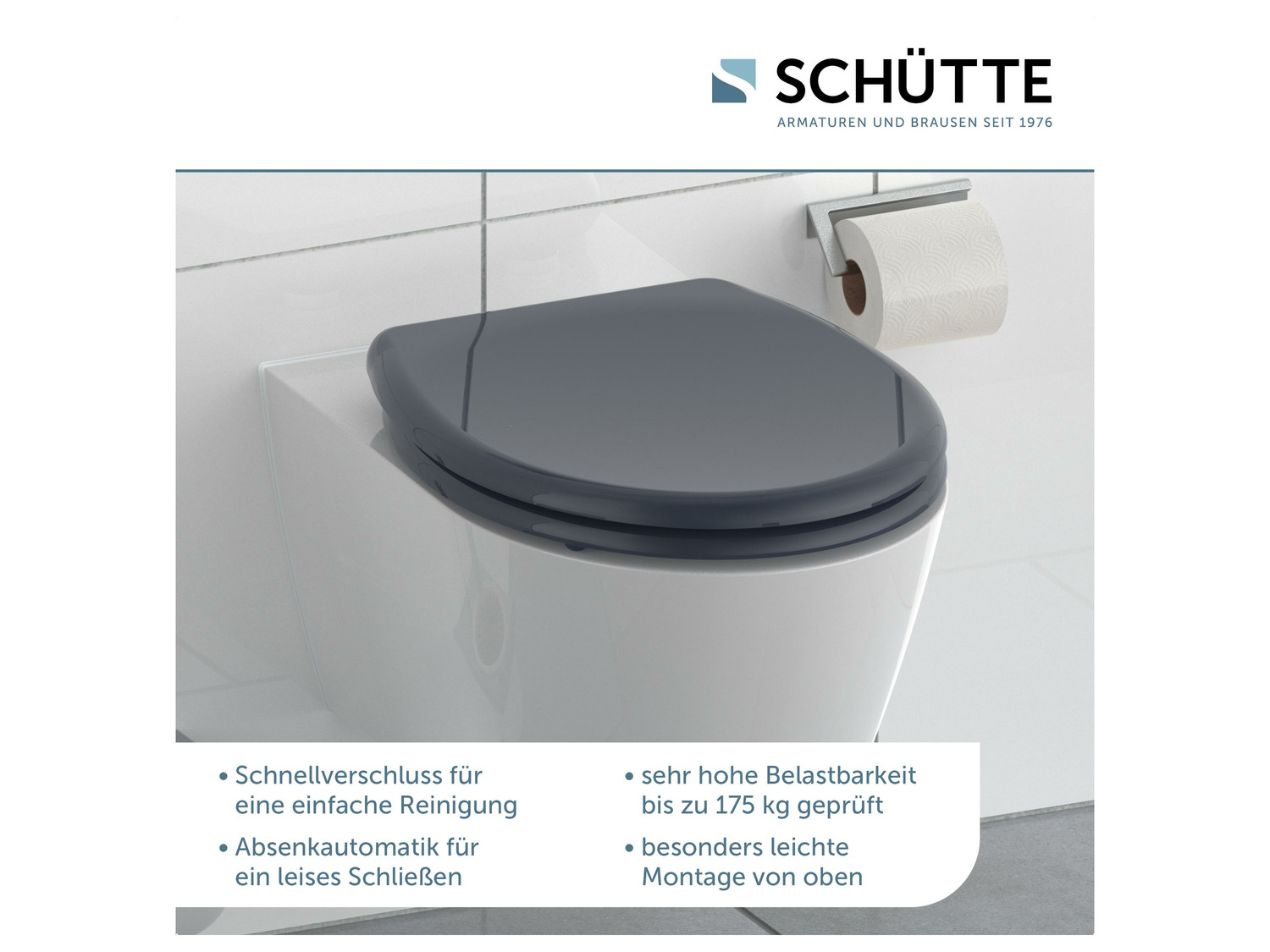 wc-sitz mit absenkautomatik und schnellverschluss